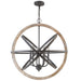 Capital Lighting - Six Light Pendant - Bluffton - Iron and Wood- Union Lighting Luminaires Decor