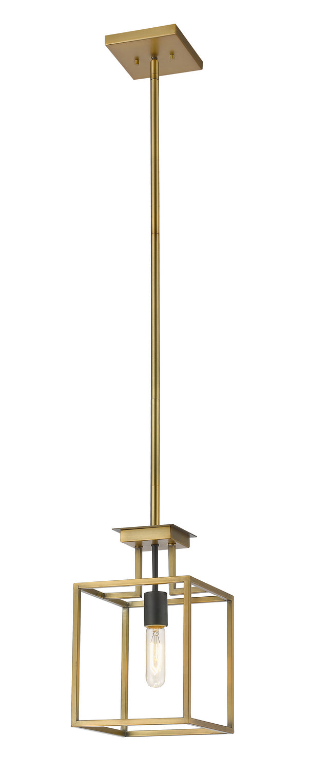 Z-Lite Canada - One Light Pendant - Quadra - Olde Brass + Bronze- Union Lighting Luminaires Decor
