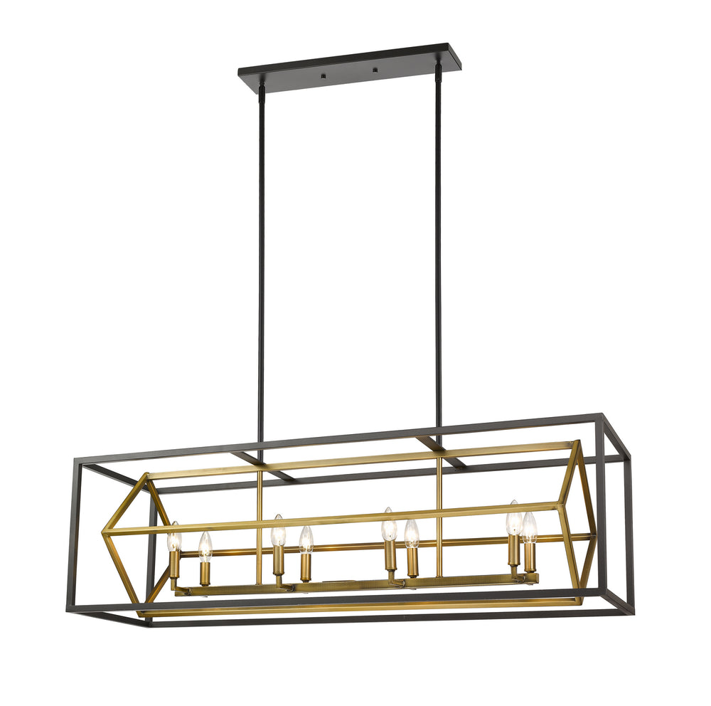 Z-Lite Canada - Eight Light Linear Chandelier - Euclid - Olde Brass + Bronze- Union Lighting Luminaires Decor