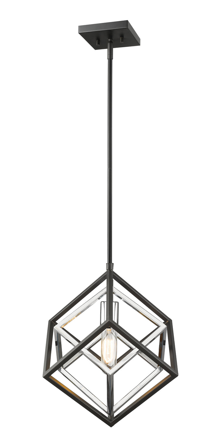 Z-Lite Canada - One Light Pendant - Euclid - Chrome + Matte Black- Union Lighting Luminaires Decor