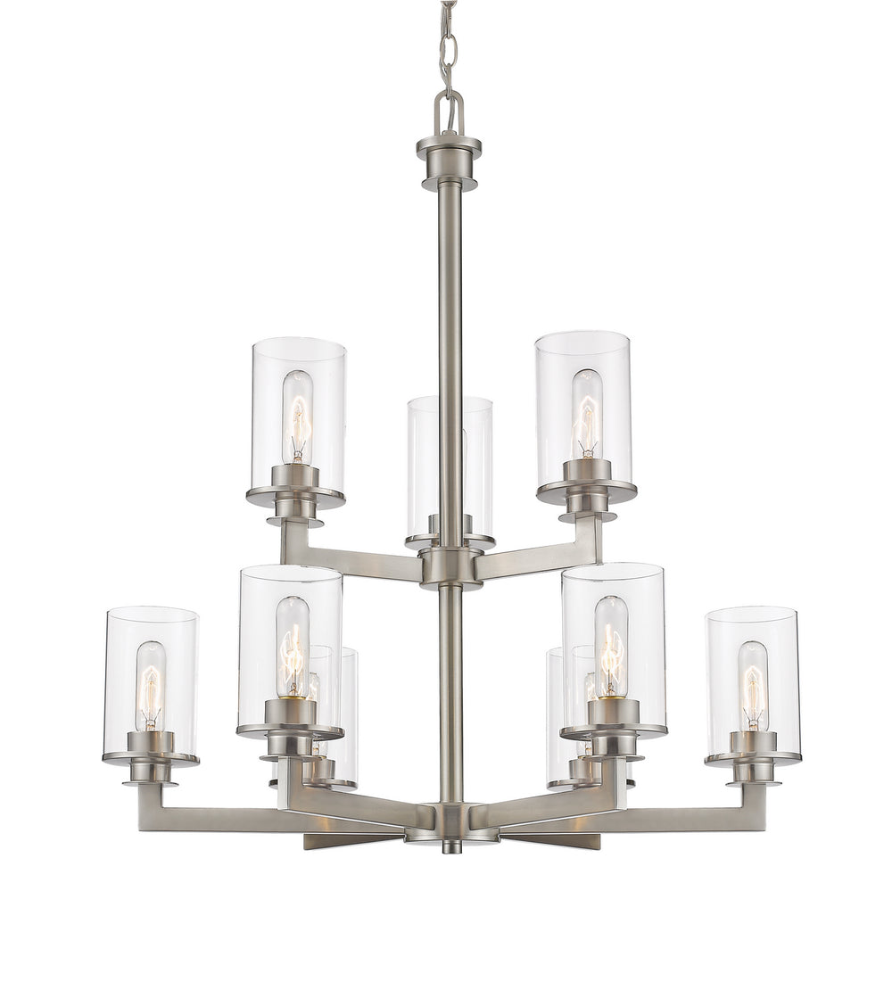 Z-Lite Canada - Nine Light Chandelier - Savannah - Brushed Nickel- Union Lighting Luminaires Decor