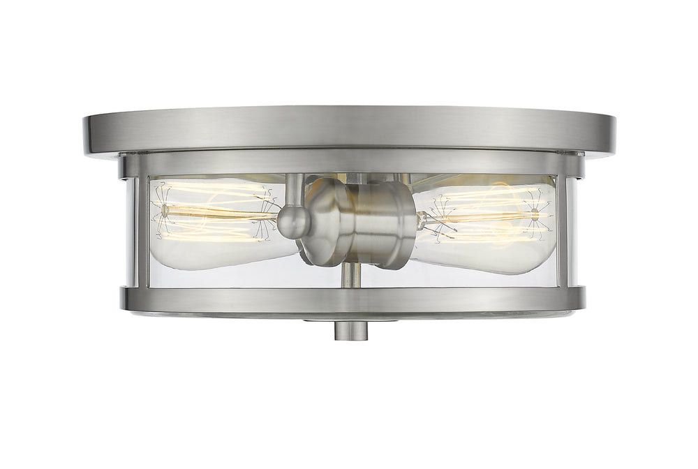 Z-Lite Canada - Two Light Flush Mount - Savannah - Brushed Nickel- Union Lighting Luminaires Decor