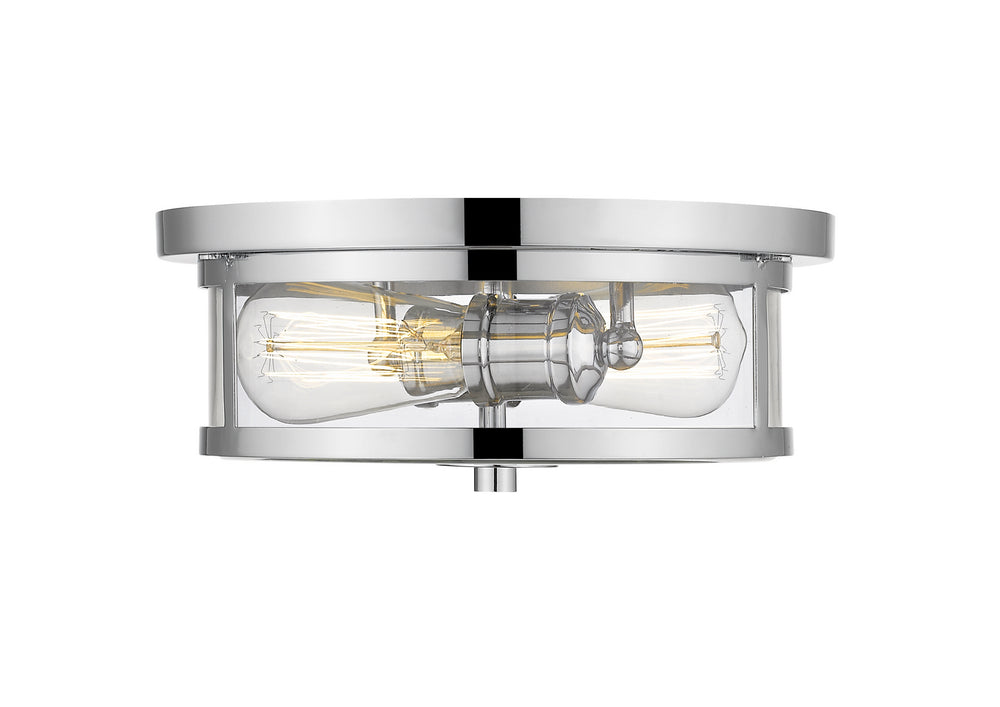 Z-Lite Canada - Two Light Flush Mount - Savannah - Chrome- Union Lighting Luminaires Decor