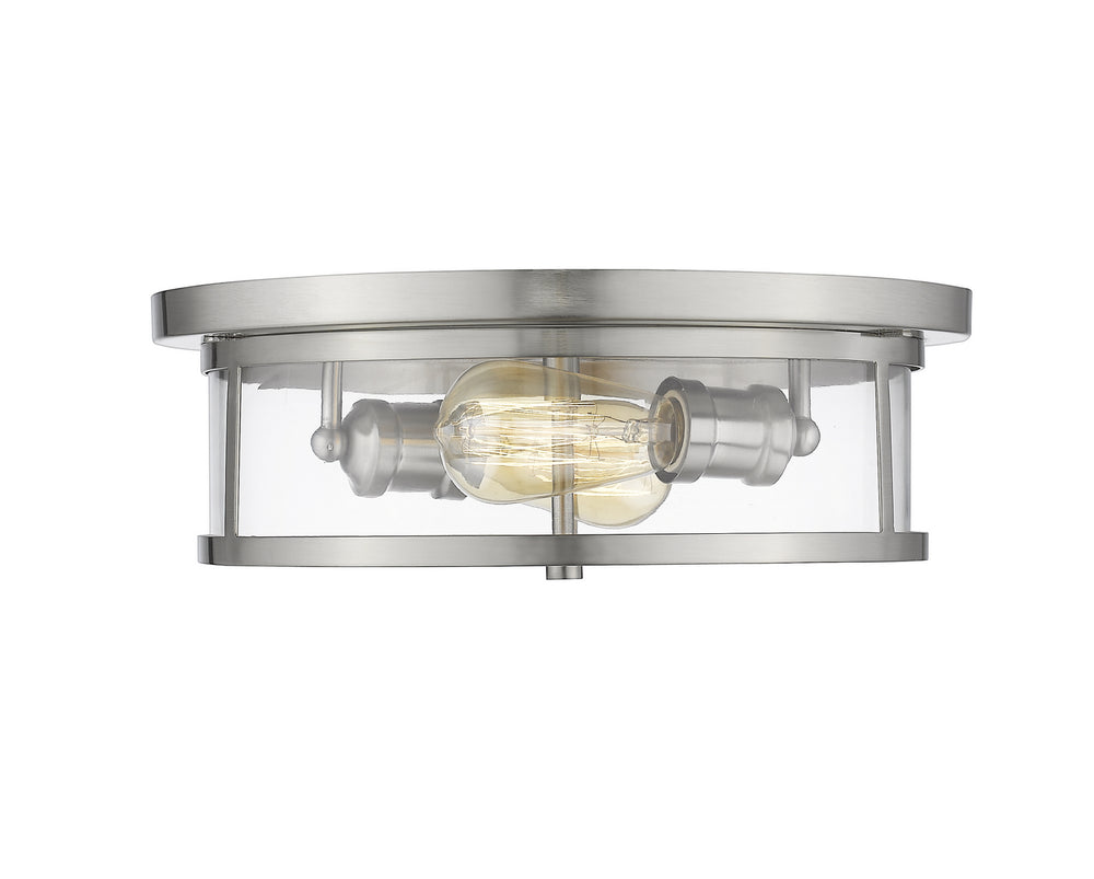 Z-Lite Canada - Two Light Flush Mount - Savannah - Brushed Nickel- Union Lighting Luminaires Decor