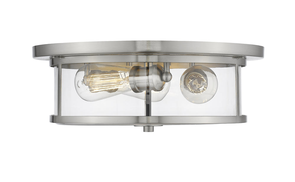 Z-Lite Canada - Three Light Flush Mount - Savannah - Brushed Nickel- Union Lighting Luminaires Decor