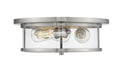 Z-Lite Canada - Three Light Flush Mount - Savannah - Brushed Nickel- Union Lighting Luminaires Decor