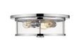 Z-Lite Canada - Three Light Flush Mount - Savannah - Chrome- Union Lighting Luminaires Decor