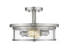 Z-Lite Canada - Two Light Semi Flush Mount - Savannah - Brushed Nickel- Union Lighting Luminaires Decor