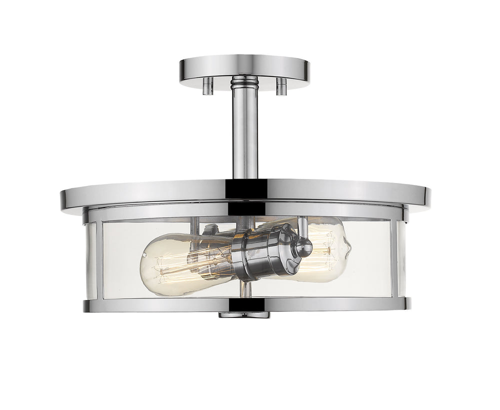 Z-Lite Canada - Two Light Semi Flush Mount - Savannah - Chrome- Union Lighting Luminaires Decor