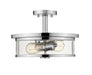 Z-Lite Canada - Two Light Semi Flush Mount - Savannah - Chrome- Union Lighting Luminaires Decor
