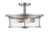 Z-Lite Canada - Three Light Semi Flush Mount - Savannah - Brushed Nickel- Union Lighting Luminaires Decor