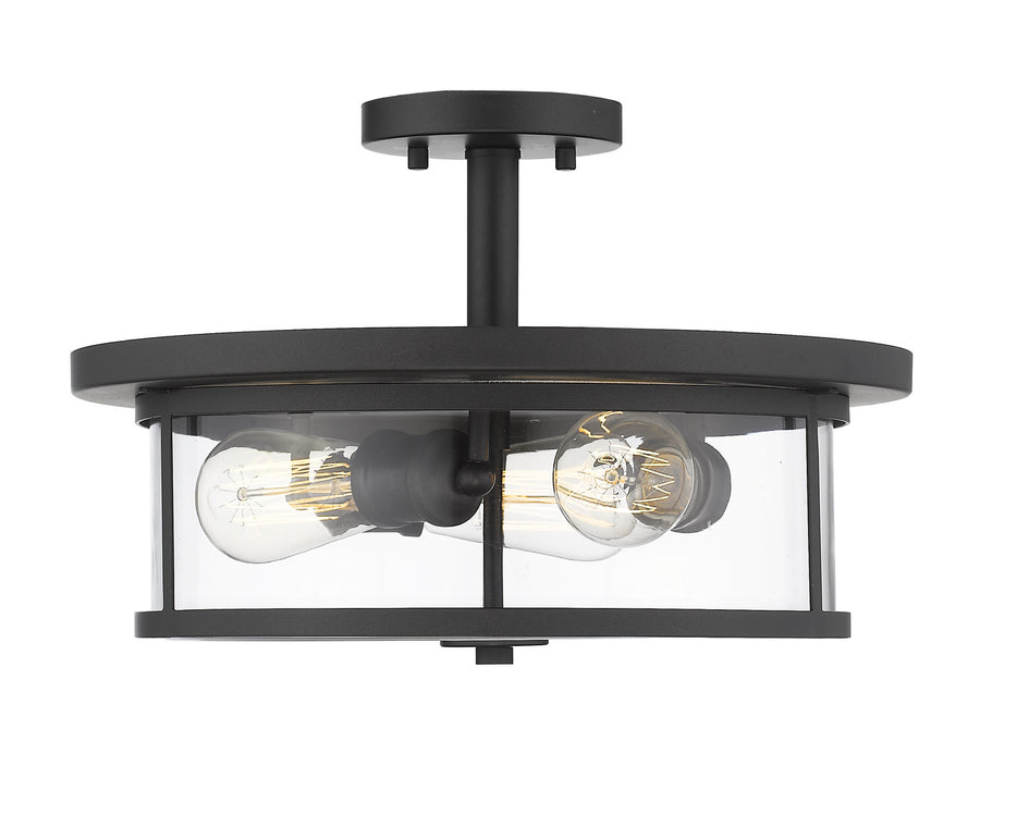 Z-Lite Canada - Three Light Semi Flush Mount - Savannah - Bronze- Union Lighting Luminaires Decor