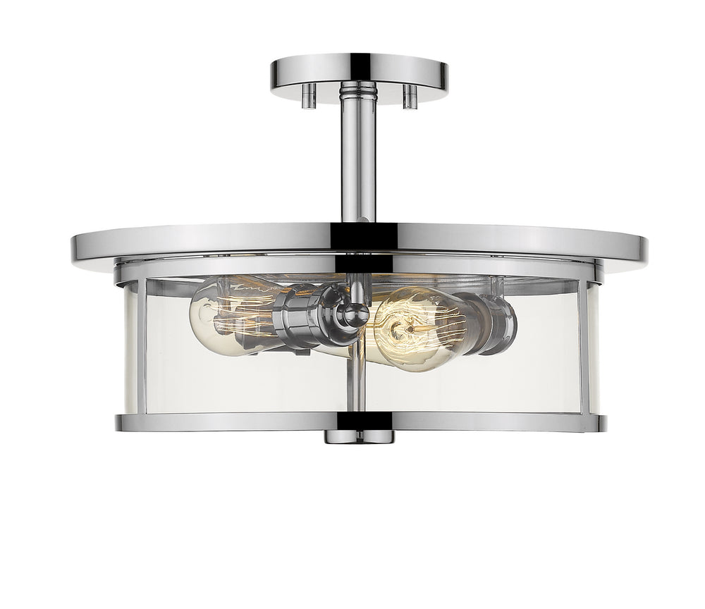 Z-Lite Canada - Three Light Semi Flush Mount - Savannah - Chrome- Union Lighting Luminaires Decor