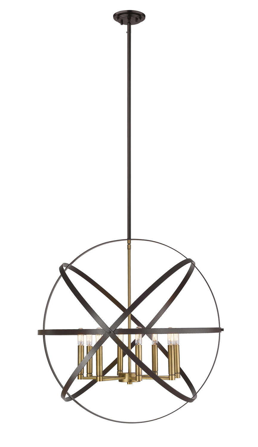 Z-Lite Canada - Eight Light Chandelier - Cavallo - Hammered Bronze + Olde Brass- Union Lighting Luminaires Decor