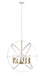 Z-Lite Canada - Eight Light Chandelier - Cavallo - Hammered White + Olde Brass- Union Lighting Luminaires Decor