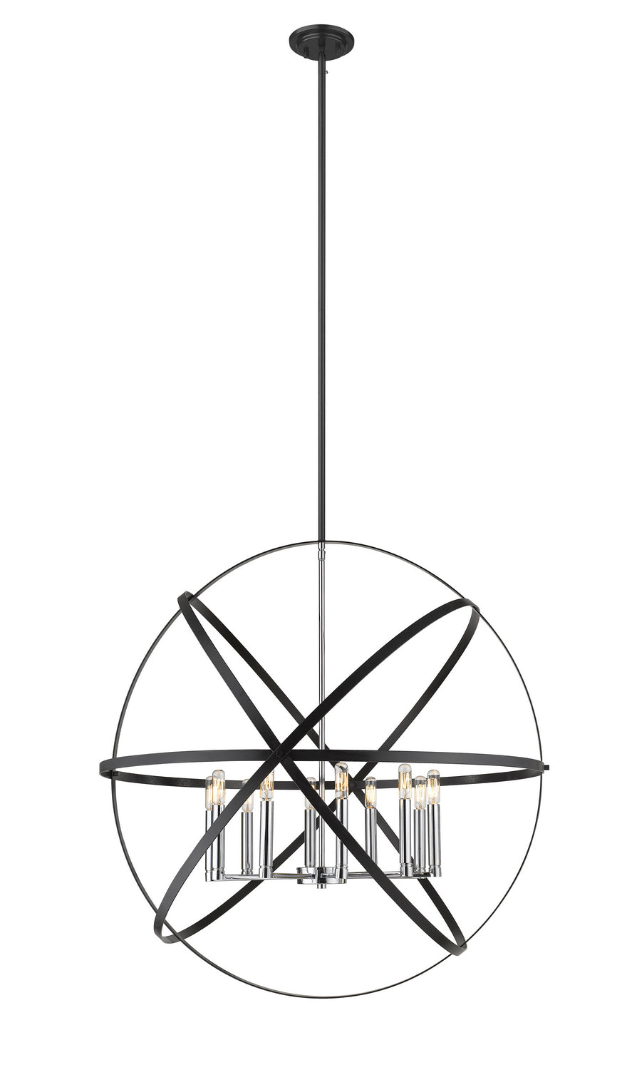 Z-Lite Canada - Ten Light Chandelier - Cavallo - Hammered Black + Chrome- Union Lighting Luminaires Decor