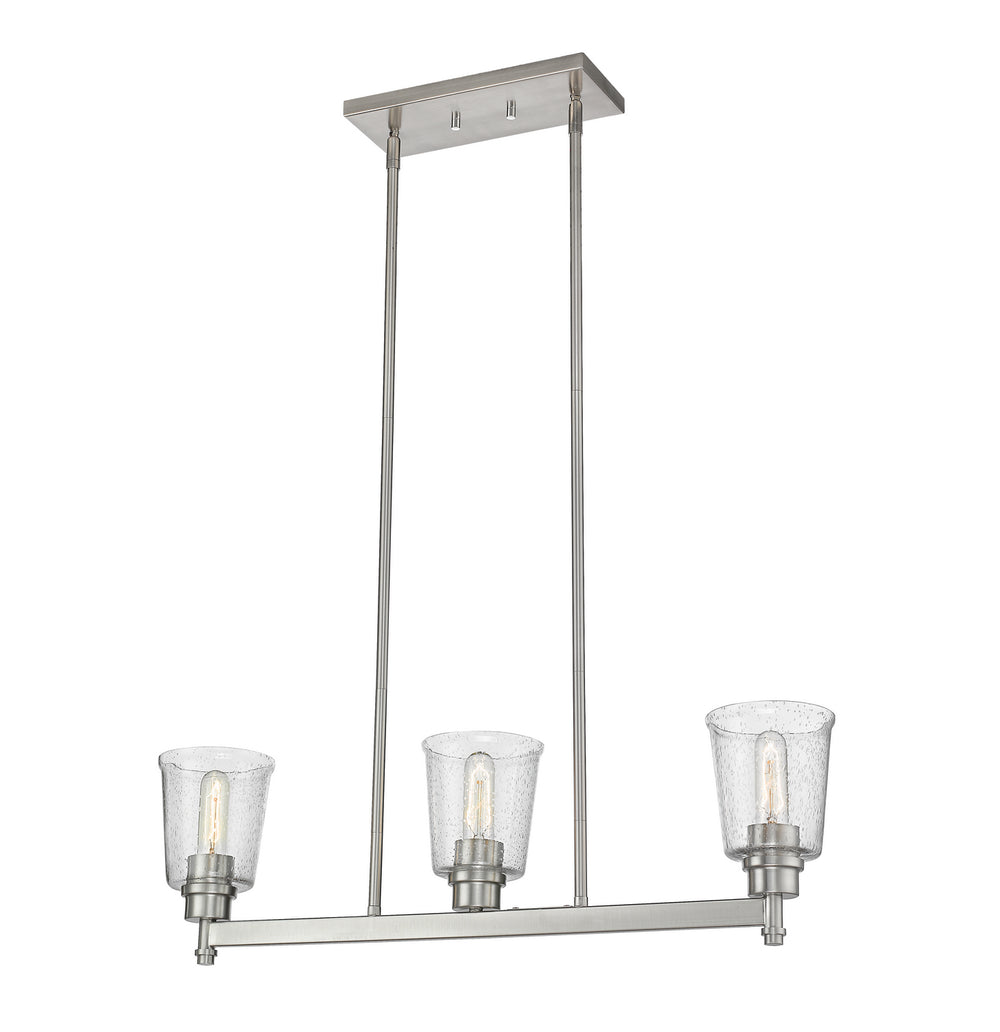 Z-Lite Canada - Three Light Linear Chandelier - Bohin - Brushed Nickel- Union Lighting Luminaires Decor