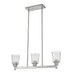 Z-Lite Canada - Three Light Linear Chandelier - Bohin - Brushed Nickel- Union Lighting Luminaires Decor