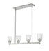 Z-Lite Canada - Four Light Linear Chandelier - Bohin - Brushed Nickel- Union Lighting Luminaires Decor
