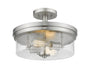 Z-Lite Canada - Two Light Semi Flush Mount - Bohin - Brushed Nickel- Union Lighting Luminaires Decor