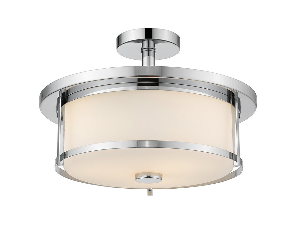 Z-Lite Canada - Three Light Semi Flush Mount - Savannah - Chrome- Union Lighting Luminaires Decor