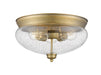 Z-Lite Canada - Three Light Flush Mount - Amon - Heritage Brass- Union Lighting Luminaires Decor