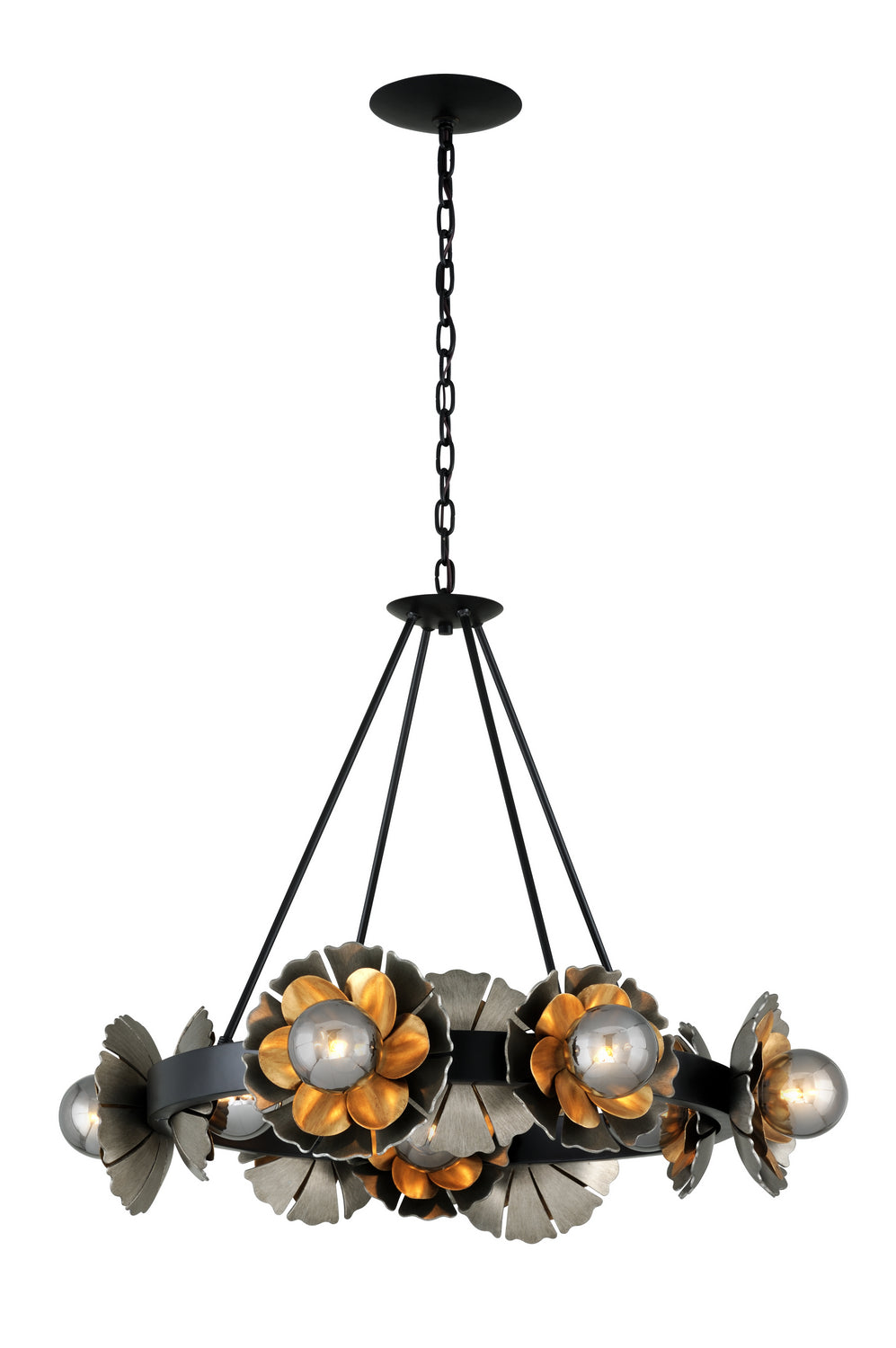 Corbett Lighting - Ten Light Chandelier - Magic Garden - Black Graphite Bronze Leaf- Union Lighting Luminaires Decor