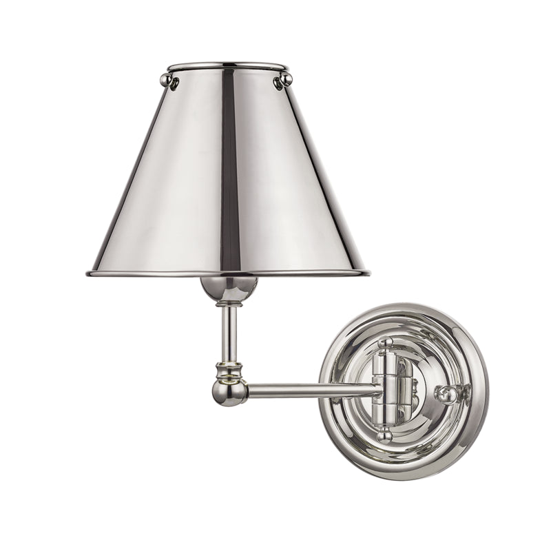 Hudson Valley - One Light Wall Sconce - Classic No.1 - Polished Nickel- Union Lighting Luminaires Decor