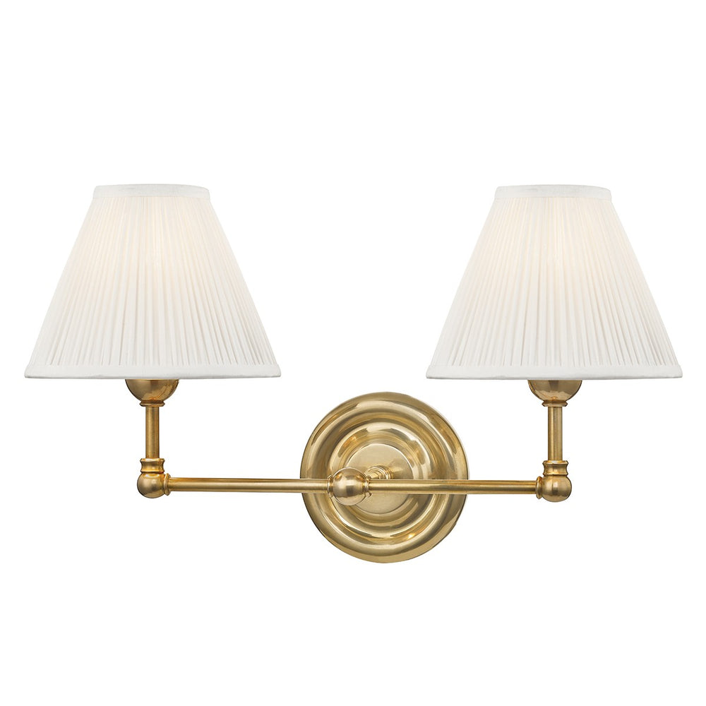 Hudson Valley Canada - Two Light Wall Sconce - Classic No.1 - Aged Brass- Union Lighting Luminaires Decor