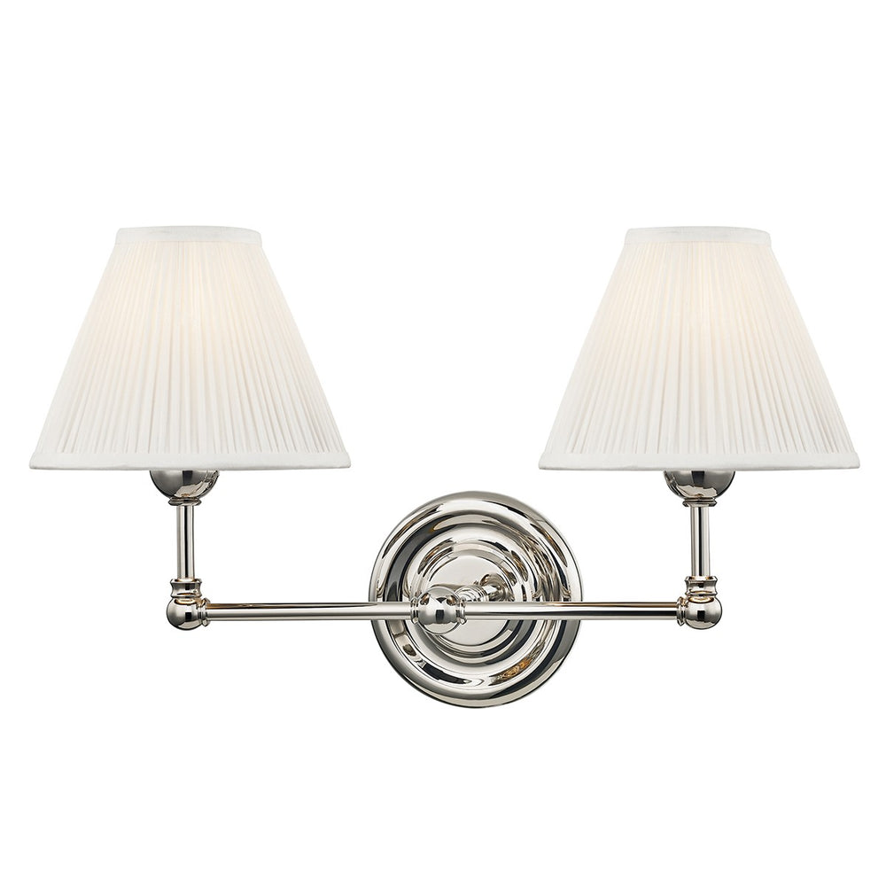 Hudson Valley Canada - Two Light Wall Sconce - Classic No.1 - Polished Nickel- Union Lighting Luminaires Decor