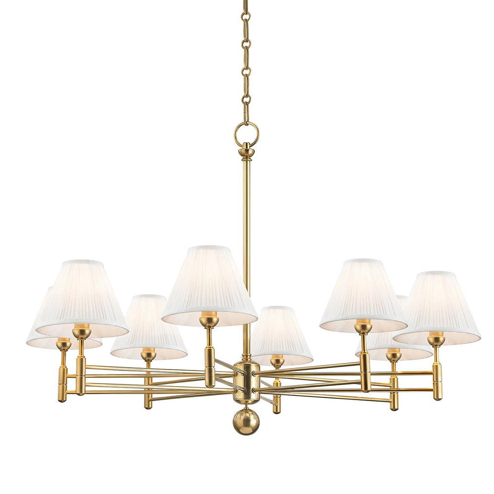Hudson Valley Canada - Eight Light Chandelier - Classic No.1 - Aged Brass- Union Lighting Luminaires Decor