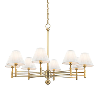 Hudson Valley Canada - Eight Light Chandelier - Classic No.1 - Aged Brass- Union Lighting Luminaires Decor