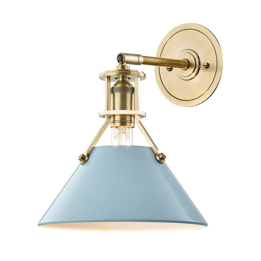 Hudson Valley Canada - One Light Wall Sconce - Painted No.2 - Aged Brass/Blue Bird- Union Lighting Luminaires Decor