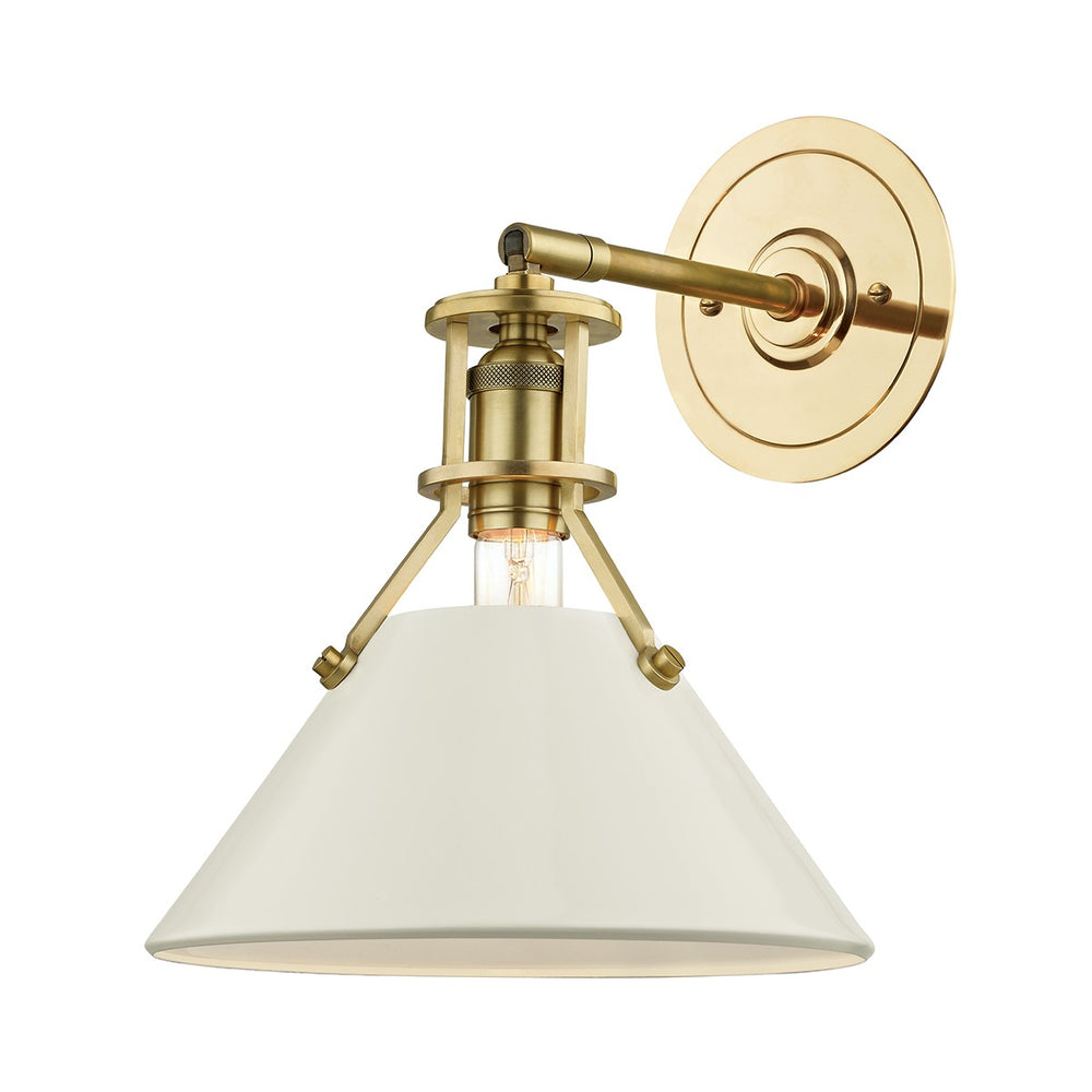Hudson Valley Canada - One Light Wall Sconce - Painted No.2 - Aged Brass/Off White- Union Lighting Luminaires Decor