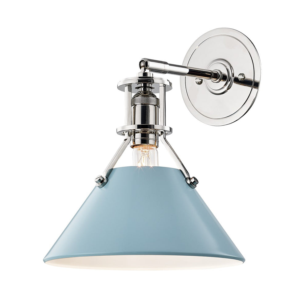 Hudson Valley Canada - One Light Wall Sconce - Painted No.2 - Polished Nickel/Blue Bird- Union Lighting Luminaires Decor