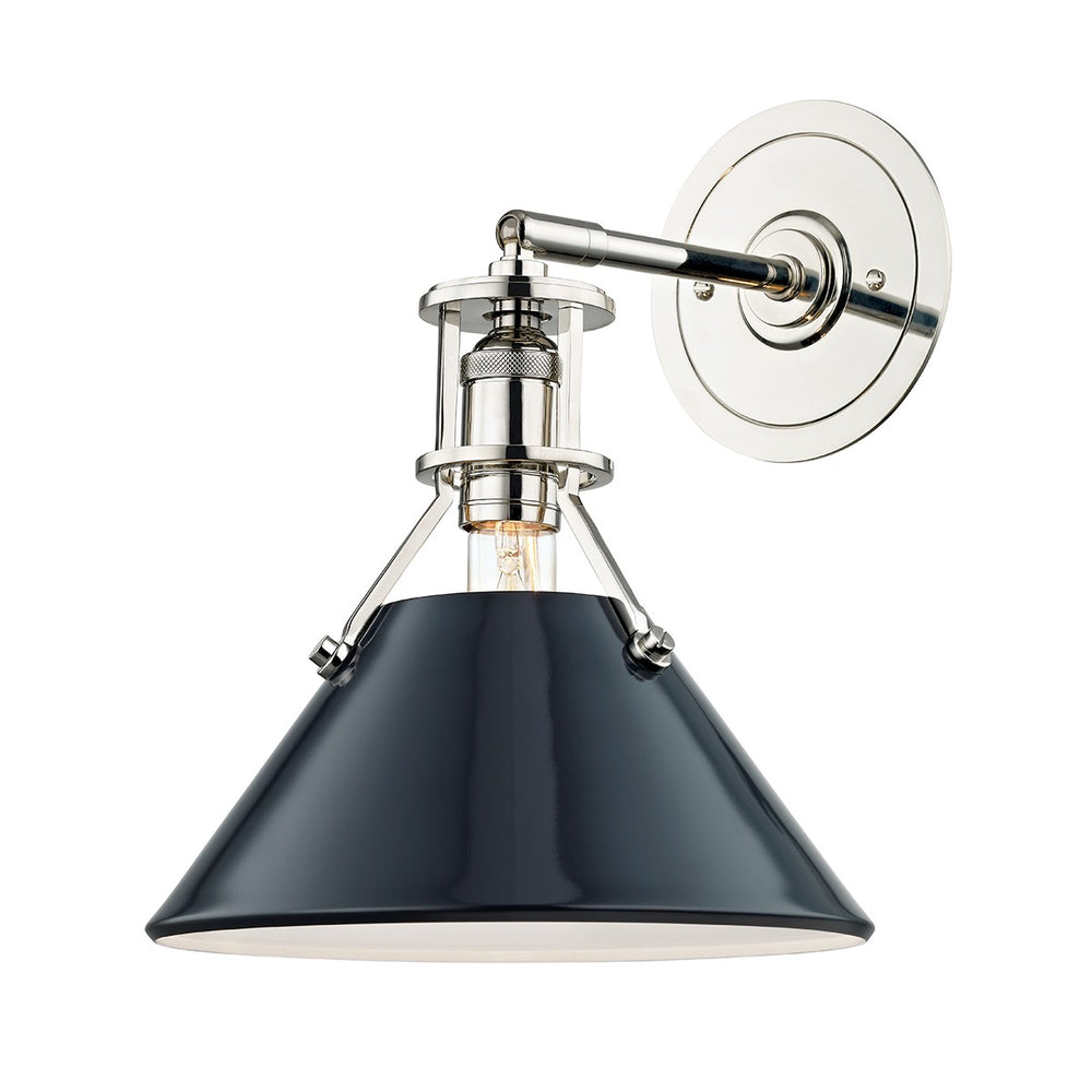 Hudson Valley Canada - One Light Wall Sconce - Painted No.2 - Polished Nickel/Darkest Blue- Union Lighting Luminaires Decor