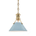 Hudson Valley - One Light Pendant - Painted No.2 - Aged Brass/Blue Bird- Union Lighting Luminaires Decor