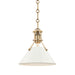 Hudson Valley - One Light Pendant - Painted No.2 - Aged Brass/Off White- Union Lighting Luminaires Decor