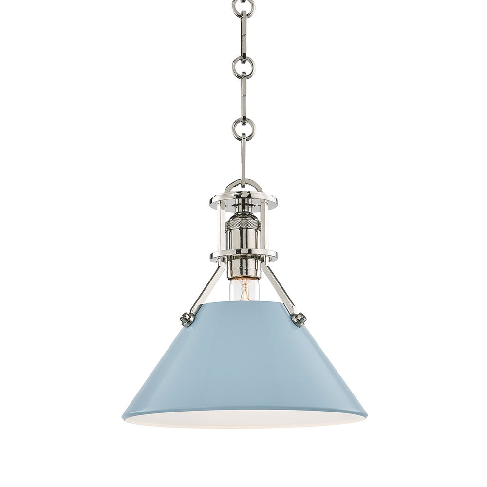 Hudson Valley Canada - One Light Pendant - Painted No.2 - Polished Nickel/Blue Bird- Union Lighting Luminaires Decor