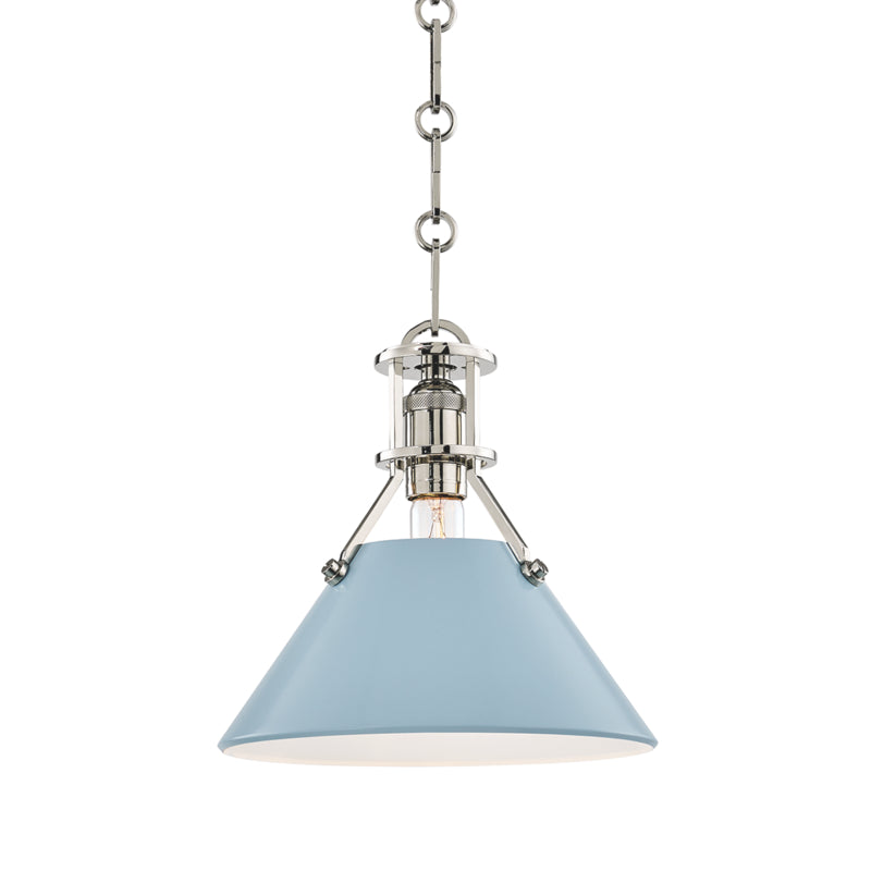 Hudson Valley - One Light Pendant - Painted No.2 - Polished Nickel/Blue Bird- Union Lighting Luminaires Decor