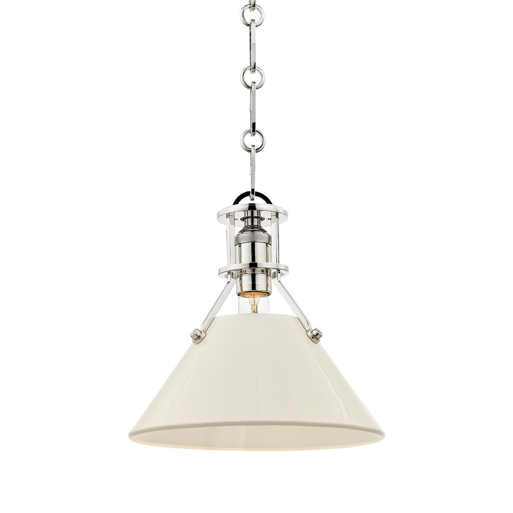 Hudson Valley Canada - One Light Pendant - Painted No.2 - Polished Nickel/Off White- Union Lighting Luminaires Decor