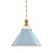 Hudson Valley - One Light Pendant - Painted No.2 - Aged Brass/Blue Bird- Union Lighting Luminaires Decor