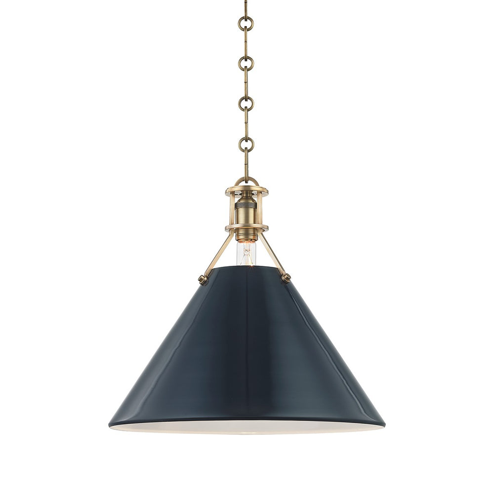Hudson Valley Canada - One Light Pendant - Painted No.2 - Aged Brass/Darkest Blue- Union Lighting Luminaires Decor