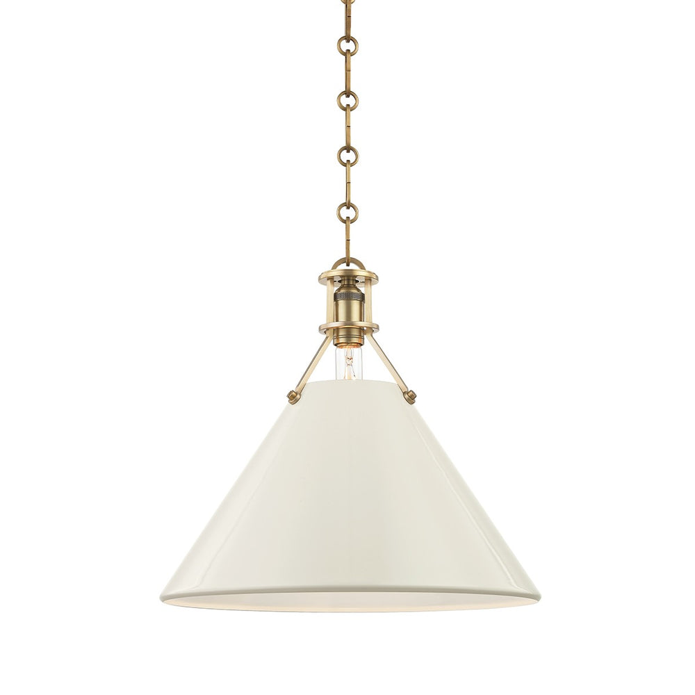 Hudson Valley Canada - One Light Pendant - Painted No.2 - Aged Brass/Off White- Union Lighting Luminaires Decor