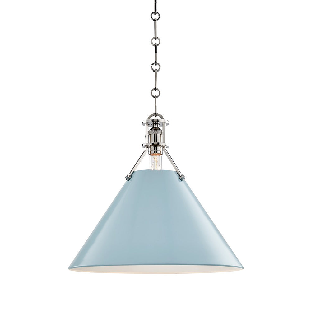 Hudson Valley Canada - One Light Pendant - Painted No.2 - Polished Nickel/Blue Bird- Union Lighting Luminaires Decor