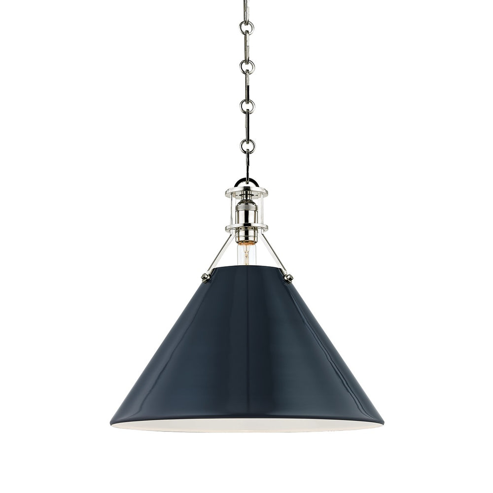 Hudson Valley Canada - One Light Pendant - Painted No.2 - Polished Nickel/Darkest Blue- Union Lighting Luminaires Decor