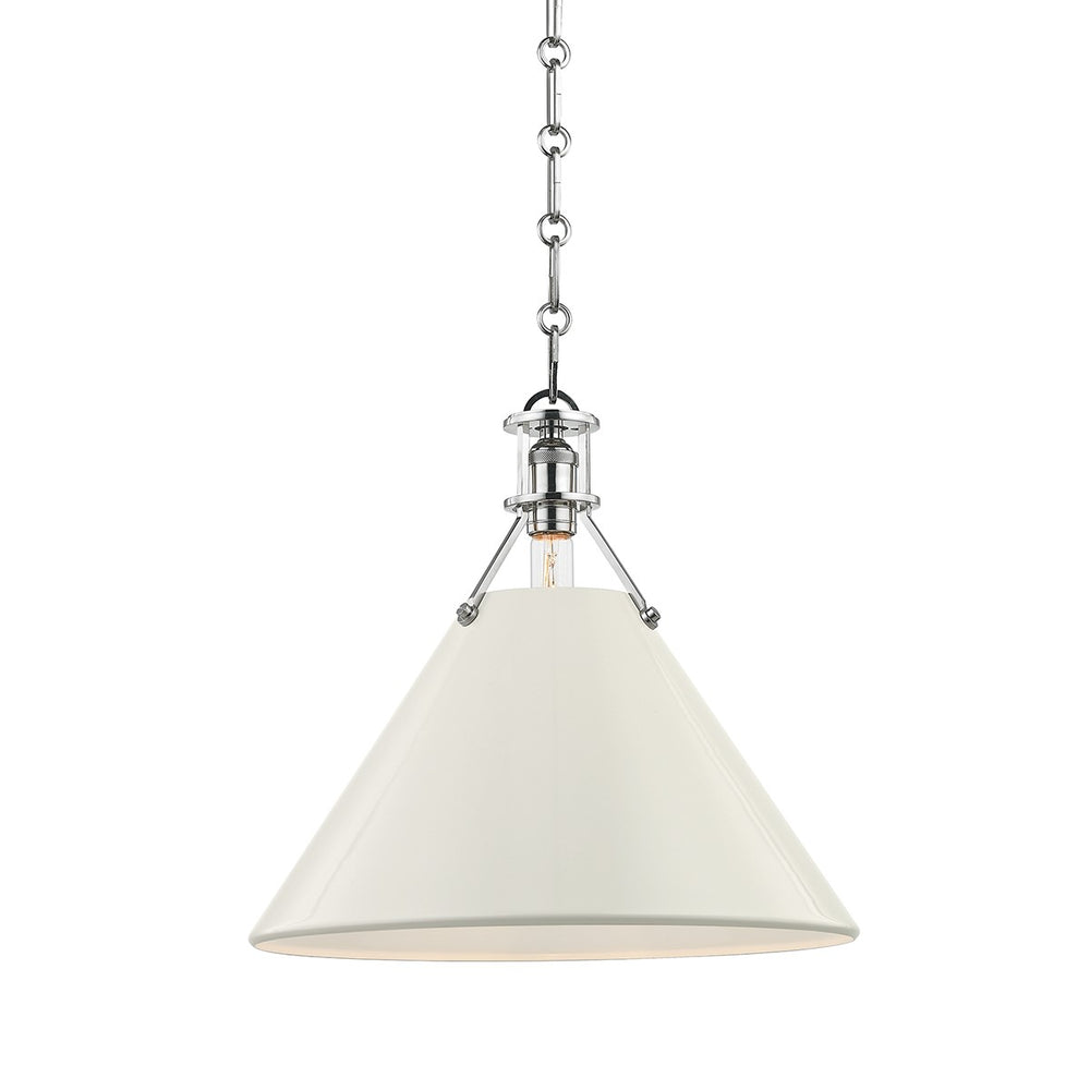 Hudson Valley Canada - One Light Pendant - Painted No.2 - Polished Nickel/Off White- Union Lighting Luminaires Decor