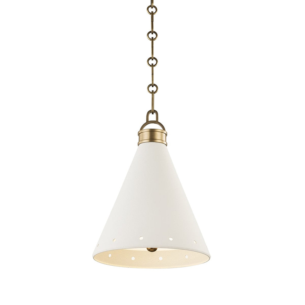 Hudson Valley Canada - One Light Pendant - Plaster No.1 - Aged Brass/White Plaster- Union Lighting Luminaires Decor