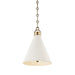 Hudson Valley Canada - One Light Pendant - Plaster No.1 - Aged Brass/White Plaster- Union Lighting Luminaires Decor