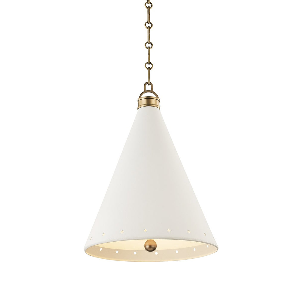 Hudson Valley Canada - One Light Pendant - Plaster No.1 - Aged Brass/White Plaster- Union Lighting Luminaires Decor